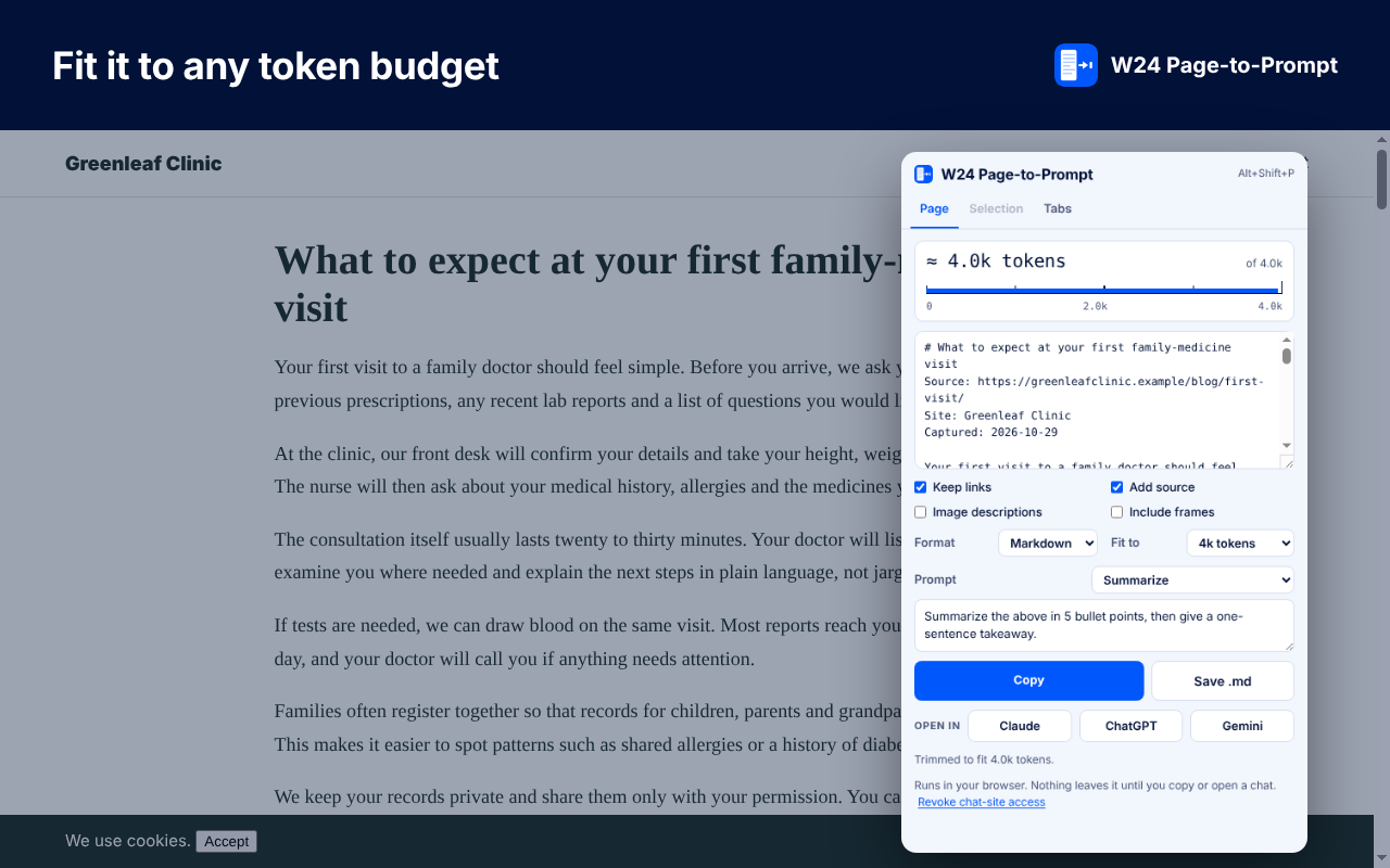 Fit it to any token budget.